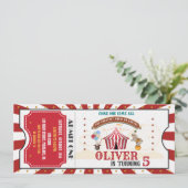 Circus Geburtstagseinladung Vintage Karnevalskarte Einladung (Stehend Vorderseite)