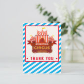 Circus Geburtstagsparty Dankeschön Karte (Stehend Vorderseite)