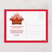 Circus Geburtstagsparty Dankeschön Karte (Rückseite)