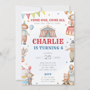 Circus Geburtstagsparty Einladung Karneval Thema