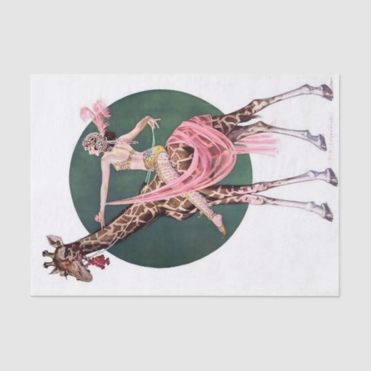 "Circus Giraffe Rider" by FX Leypling Seidenpapier (Vorderseite)