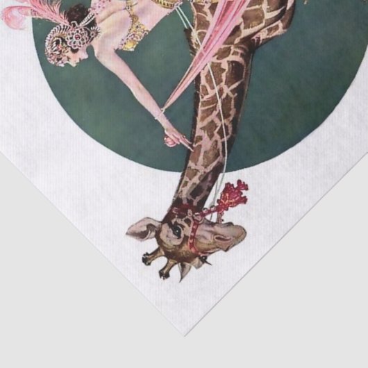 "Circus Giraffe Rider" by FX Leypling Seidenpapier (Ausschnitt)