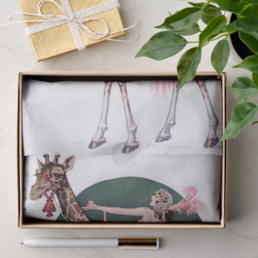 "Circus Giraffe Rider" by FX Leypling Seidenpapier (Geschenk)