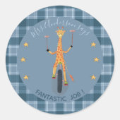 Circus Giraffe Student Reward Blue Sticker (Vorderseite)