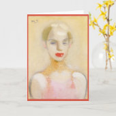 Circus girl, Helene Schjerfbeck Karte (Gelbe Blume)