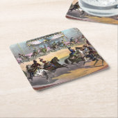 Circus Grand Finale, Circa 1872. Rechteckiger Pappuntersetzer (angewinkelt)