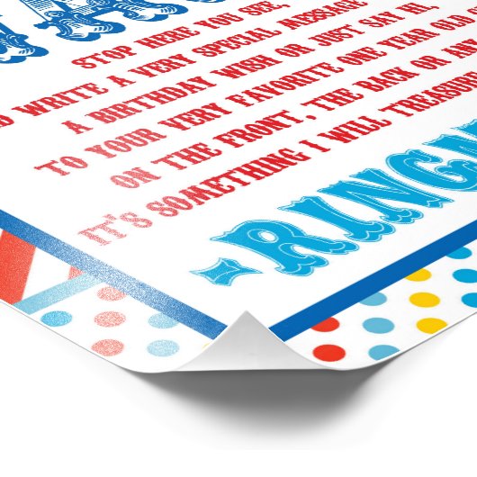 Circus Guest Book Sign - 8 Zoll x 10 Zoll Foto (Ecke)