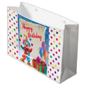 Circus Happy Birthday Große Geschenktüte (Vorderseite Schrägansicht)