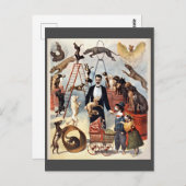 Circus Hunde, Vintage Abbildung, Postkarte (Vorne/Hinten)