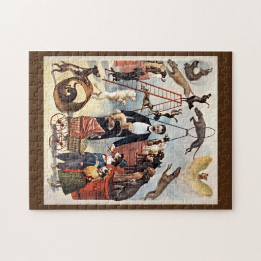 Circus Hunde Vintage Abbildung Puzzle (Horizontal)