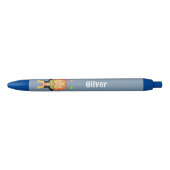 Circus Juggling Lion Blue Kid Personalized Pen Kugelschreiber (Vorderseite)