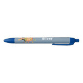 Circus Juggling Lion Blue Kid Personalized Pen Kugelschreiber (Unterseite)
