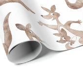 Circus Kangaroos, weiß Geschenkpapier (Rolleneckpunkt)