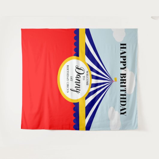 CIRCUS-Karneval BIRTHDABACKDROP Wandteppich (Vorderseite (Horizontal))