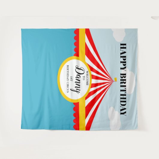 CIRCUS-Karneval BIRTHDABACKDROP Wandteppich (Vorderseite (Horizontal))