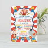 Circus Karneval Elefant Einladung zum Geburtstag (Stehend Vorderseite)