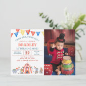 Circus Karneval Festival Geburtstagsfeier Einladun Einladung (Stehend Vorderseite)