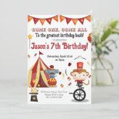 Circus Karneval Festival Kindergeburtstag Tiere Einladung (Stehend Vorderseite)