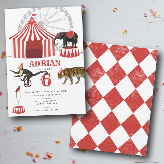 Circus Karneval Festival Thema Grosses Geburtstag Einladung