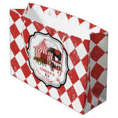 Circus Karneval Festival Thema Grosses Geburtstag Große Geschenktüte (Rückseite Schrägansicht)