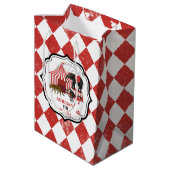 Circus Karneval Festival Thema Grosses Geburtstag Mittlere Geschenktüte (Rückseite Schrägansicht)