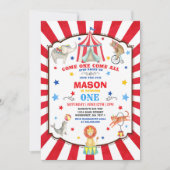 Circus Karneval Geburtstag Einladung Circus Party (Vorderseite)