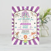 Circus Karneval Geburtstag Einladung Circus Party (Stehend Vorderseite)