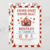 Circus Karneval Geburtstagseinladung Einladung (Vorne/Hinten)