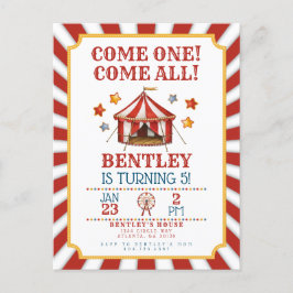 Circus Karneval Geburtstagseinladung Postkarte