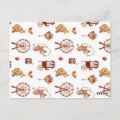 Circus Karneval Geburtstagseinladung Postkarte (Rückseite)