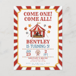 Circus Karneval Geburtstagseinladung Postkarte