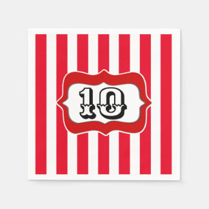 Circus Karneval Geburtstagsparty DIY AGE Streifen Serviette