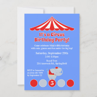 Circus Karneval Geburtstagsparty Einladung