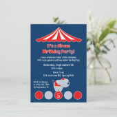 Circus Karneval Geburtstagsparty Einladung (Stehend Vorderseite)