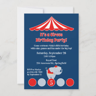 Circus Karneval Geburtstagsparty Einladung