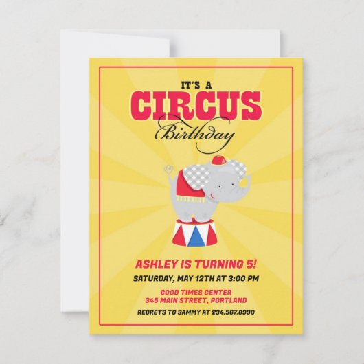 Circus Karneval Geburtstagsparty Einladung (Vorderseite)