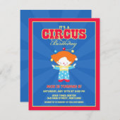 Circus Karneval Geburtstagsparty Einladung (Vorne/Hinten)