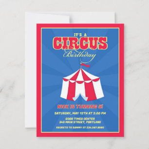 Circus Karneval Geburtstagsparty Einladung