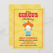 Circus Karneval Geburtstagsparty Einladung (Vorne/Hinten)