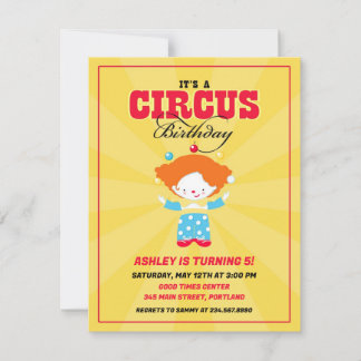 Circus Karneval Geburtstagsparty Einladung