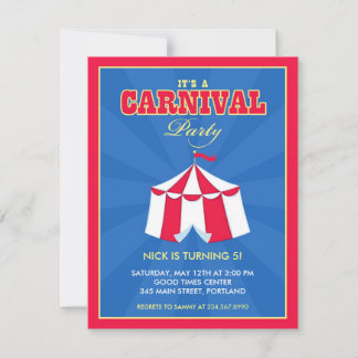 Circus Karneval Geburtstagsparty Einladung