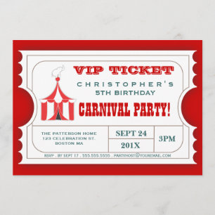 Circus Karneval Geburtstagsparty Einladung