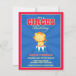 Circus Karneval Geburtstagsparty Einladung
