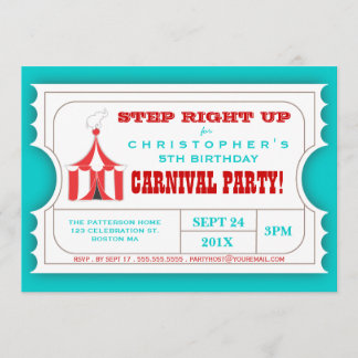 Circus Karneval Geburtstagsparty Einladung