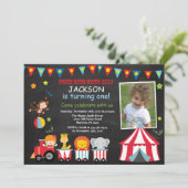 Circus Karneval Geburtstagsparty Einladung (Stehend Vorderseite)