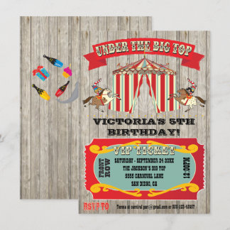 Circus Karneval Geburtstagsparty Einladung