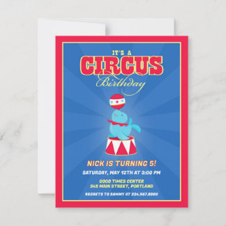 Circus Karneval Geburtstagsparty Einladung