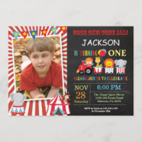 Circus Karneval Geburtstagsparty Foto Einladung