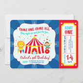 Circus Karneval Geburtstagsparty Ticket Einladung (Vorderseite)