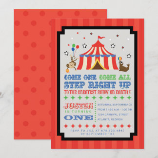 Circus Karneval Geburtstagsparty Ticket Einladung